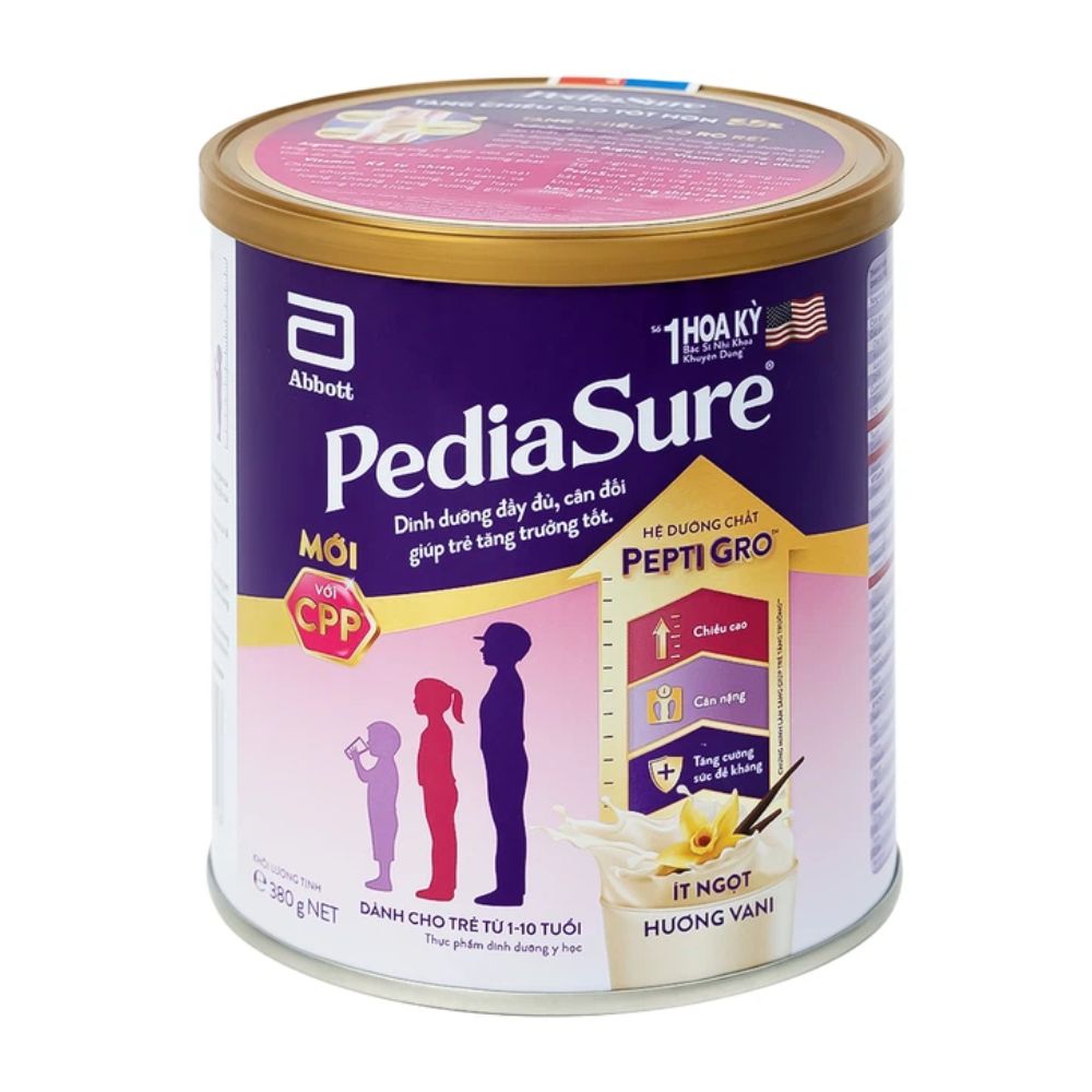 Sữa bột PediaSure 380g Abbott hương vani là sản phẩm dinh dưỡng hoàn chỉnh, được thiết kế đặc biệt để hỗ trợ sự phát triển toàn diện cho trẻ từ 1-10 tuổi. PediaSure nổi tiếng với công thức tiên tiến, giúp bổ sung các dưỡng chất cần thiết cho trẻ, đặc biệt là những trẻ biếng ăn, thiếu hụt dinh dưỡng hoặc đang cần cải thiện sức khỏe tổng thể.