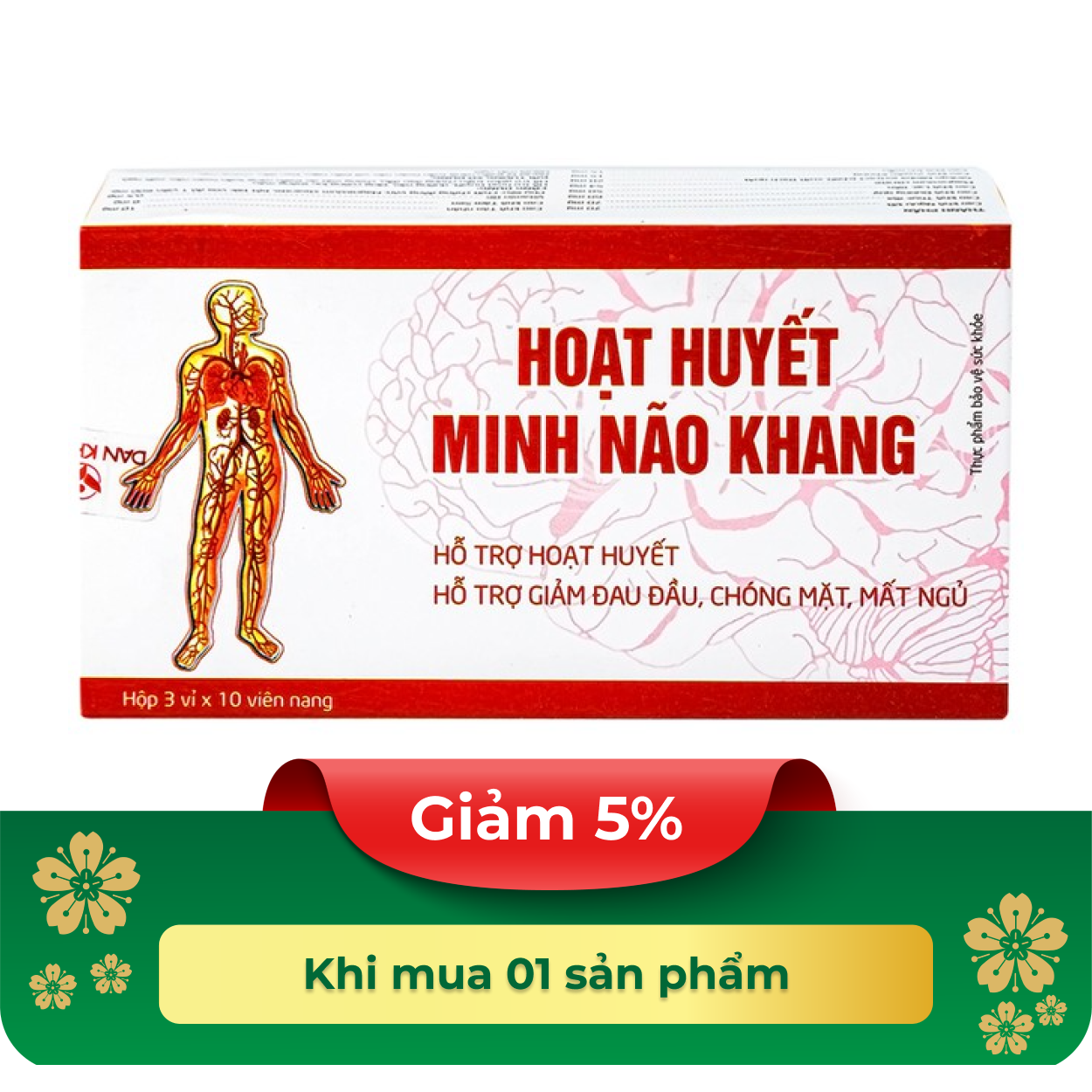 Thực phẩm bảo vệ sức khoẻ Hoạt Huyết Minh Não Khang Extra (30 viên)