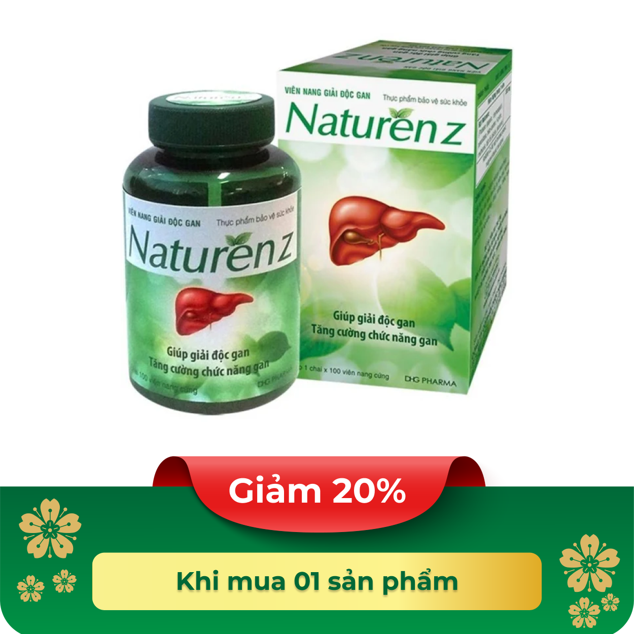 Thực phẩm bảo vệ sức khỏe giải độc gan Naturen Z (100 viên)