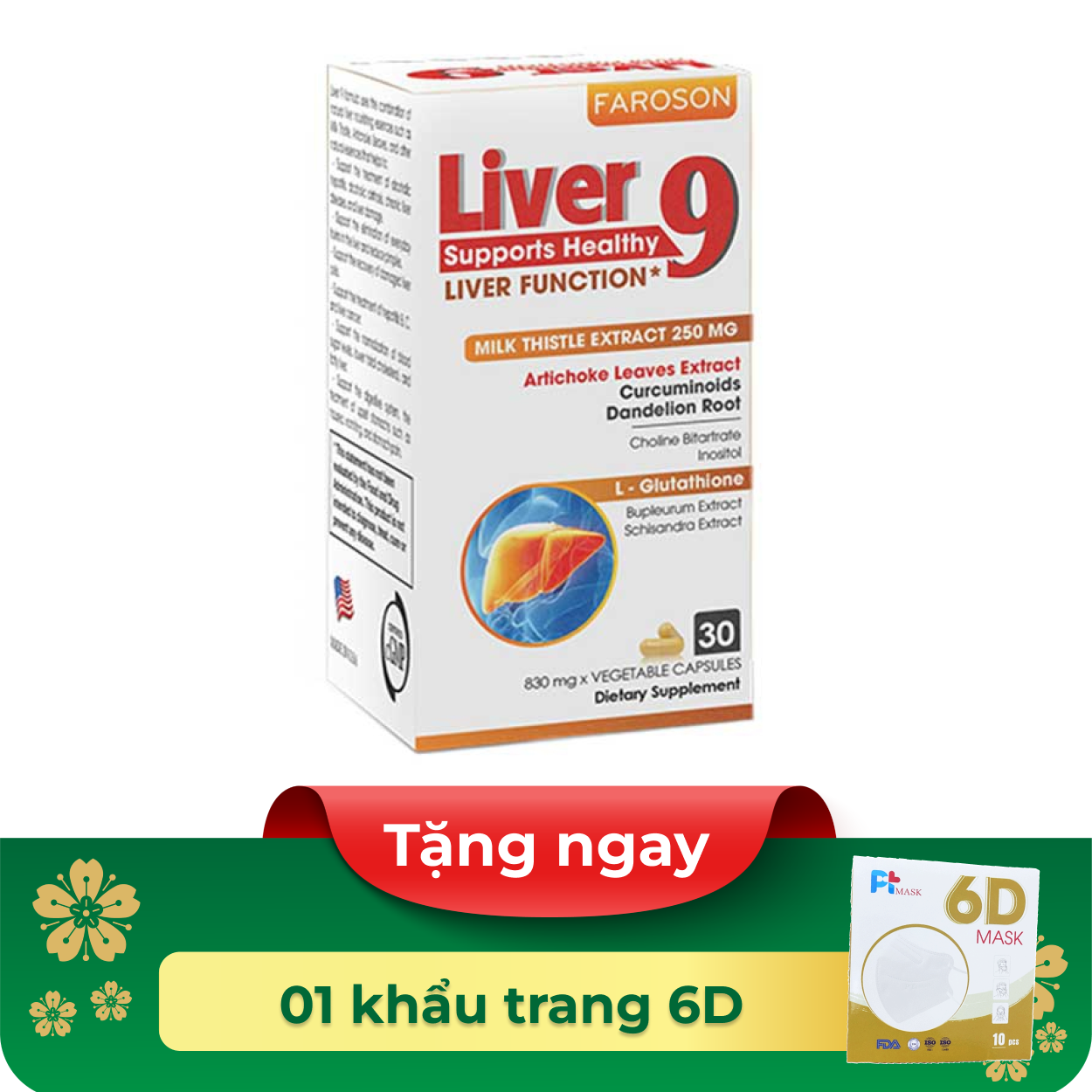 Thực phẩm bảo vệ sức khỏe Faroson Liver 9 (30 viên)