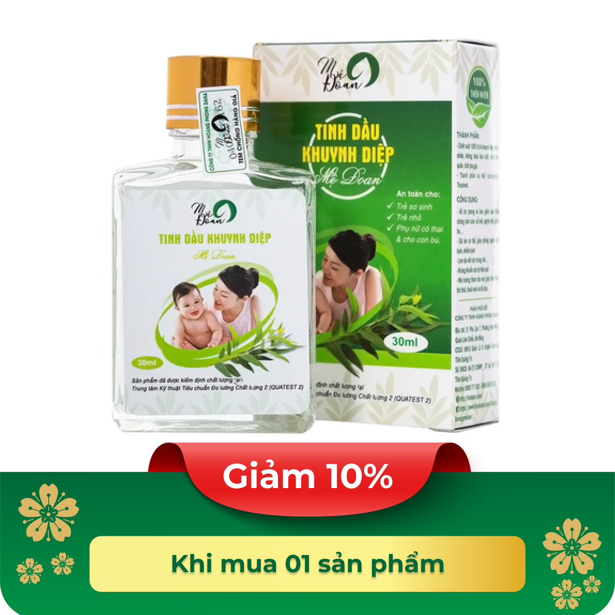 Tinh dầu Khuynh Diệp Mệ Đoan hỗ trợ phòng và giảm các triệu chứng cảm cúm (30ml)