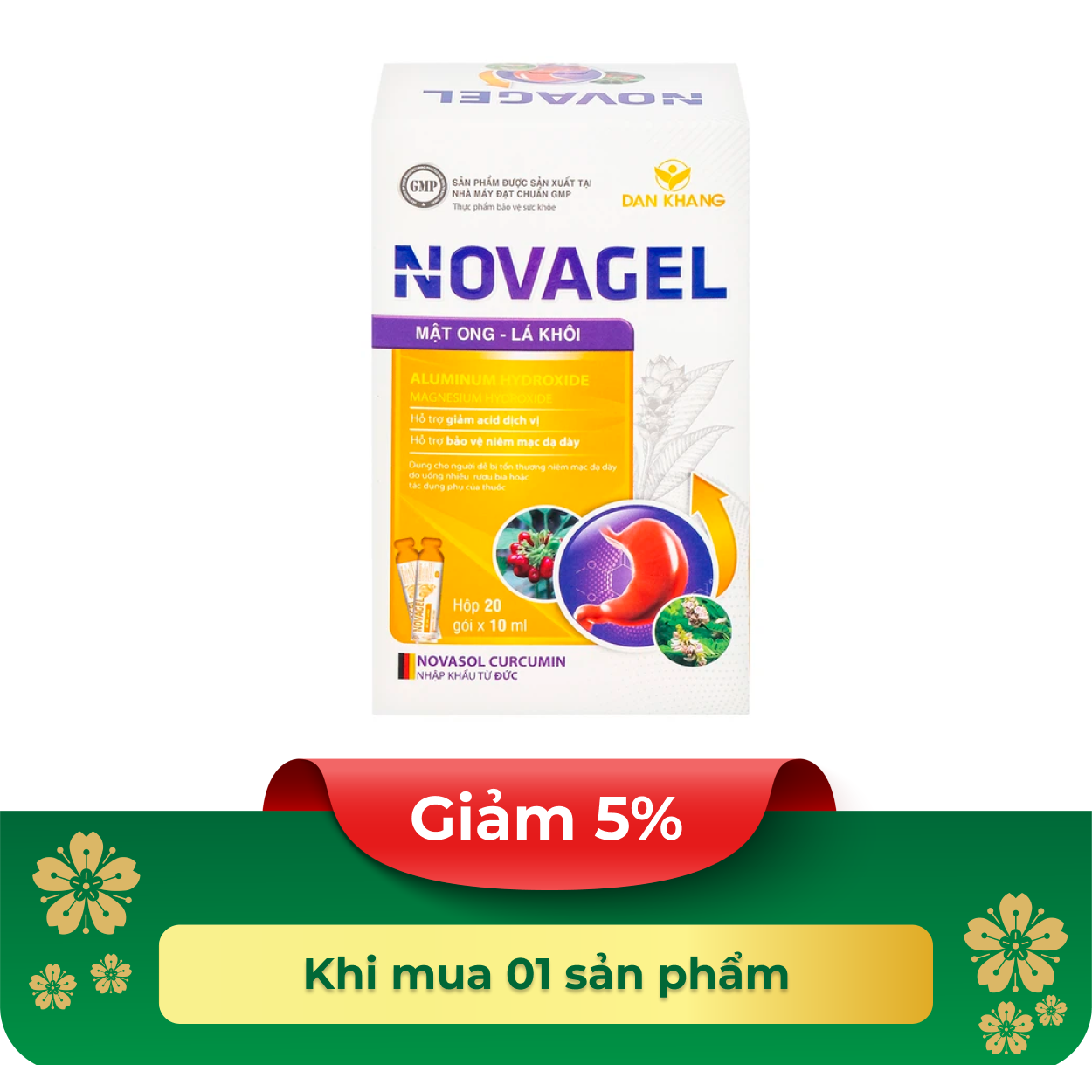 Thực phẩm bảo vệ sức khỏe NOVAGEL (hộp 20 Gói x 10ml)