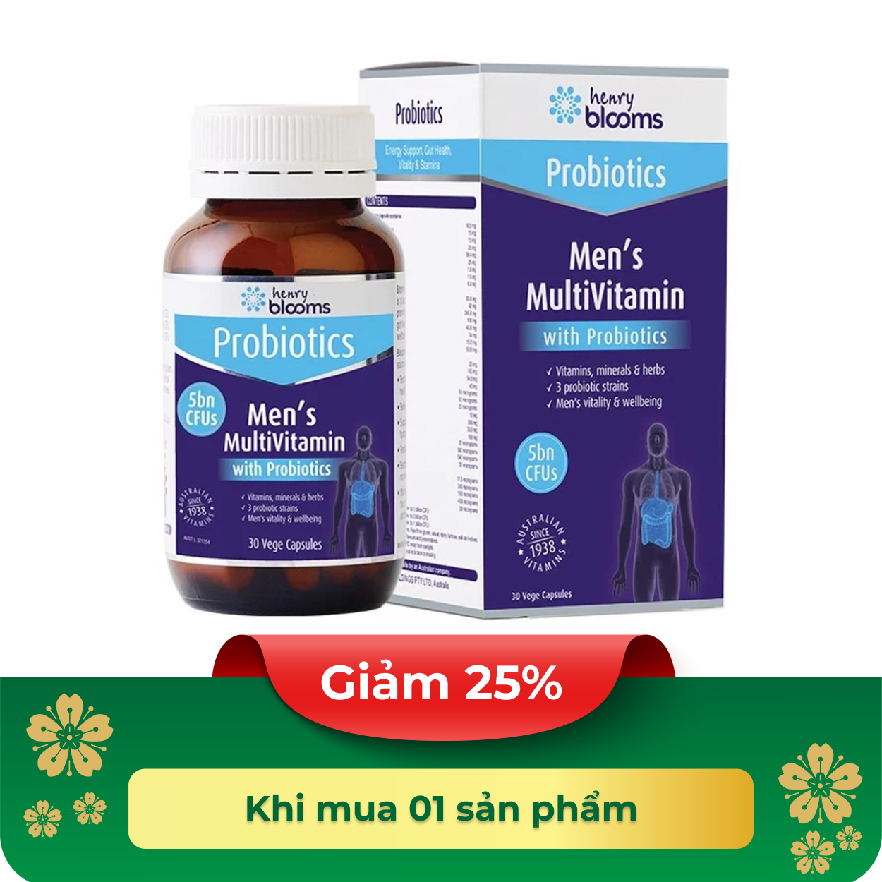 Thực phẩm bảo vệ sức khoẻ Men's Multivitamin with probiotics (30 viên)