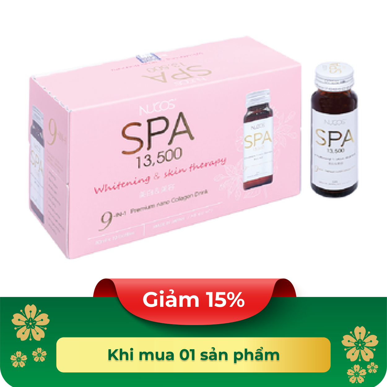 Nước uống collagen Nucos Spa 13.500 chống lão hóa săn chắc da (10 chai x50ml)