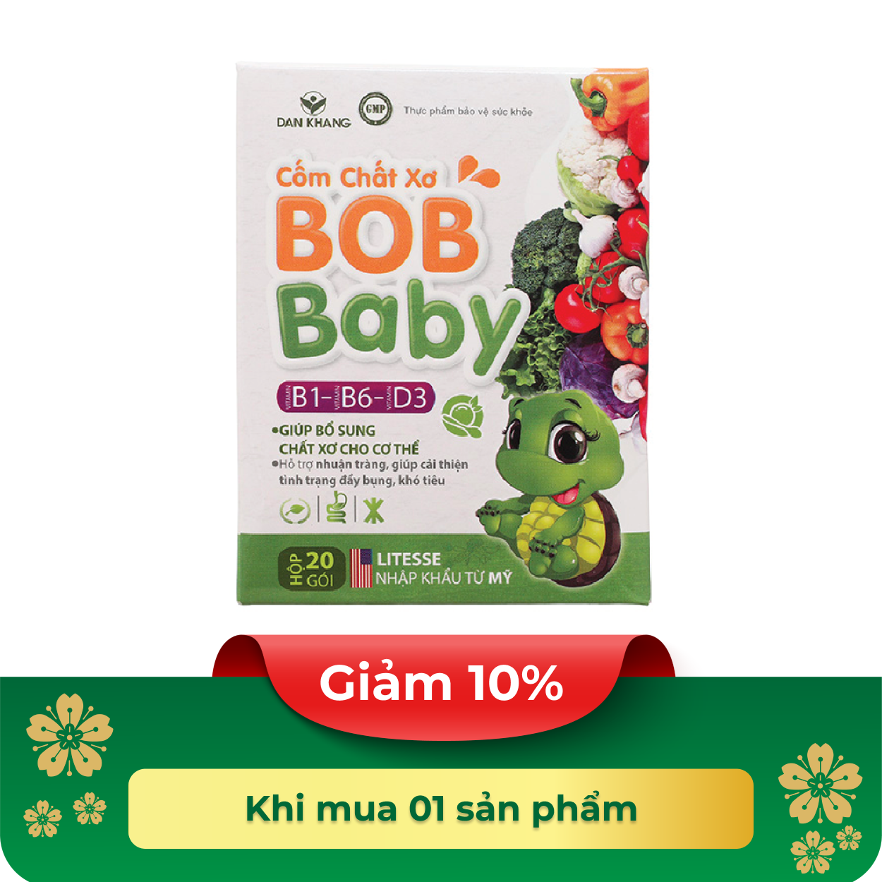 Cốm Chất Xơ BobBaby hỗ trợ bổ sung chất xơ (20 gói x 5g)