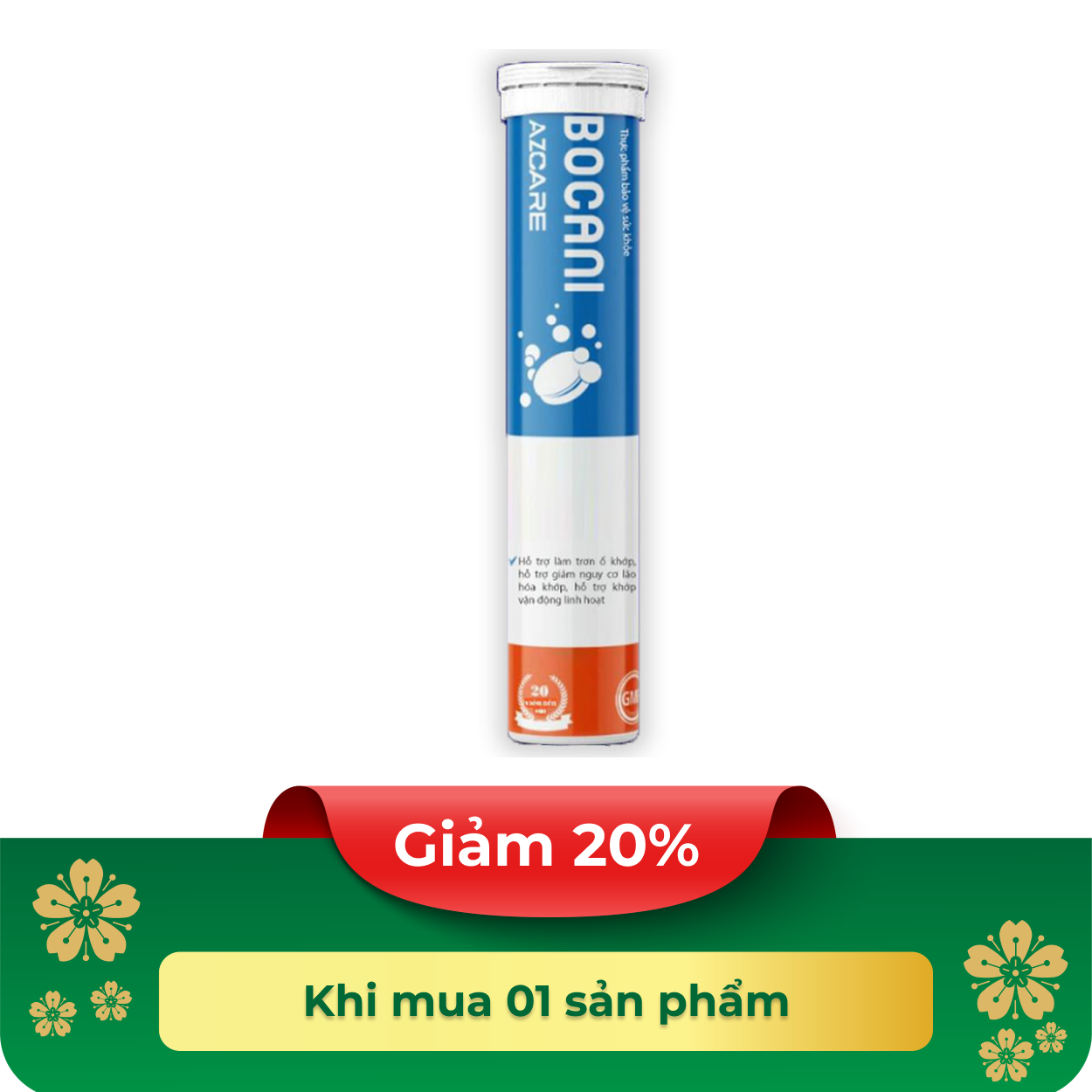 Thực phẩm bảo vệ sức khoẻ BOCANI AZCARE Tuýp 20 viên