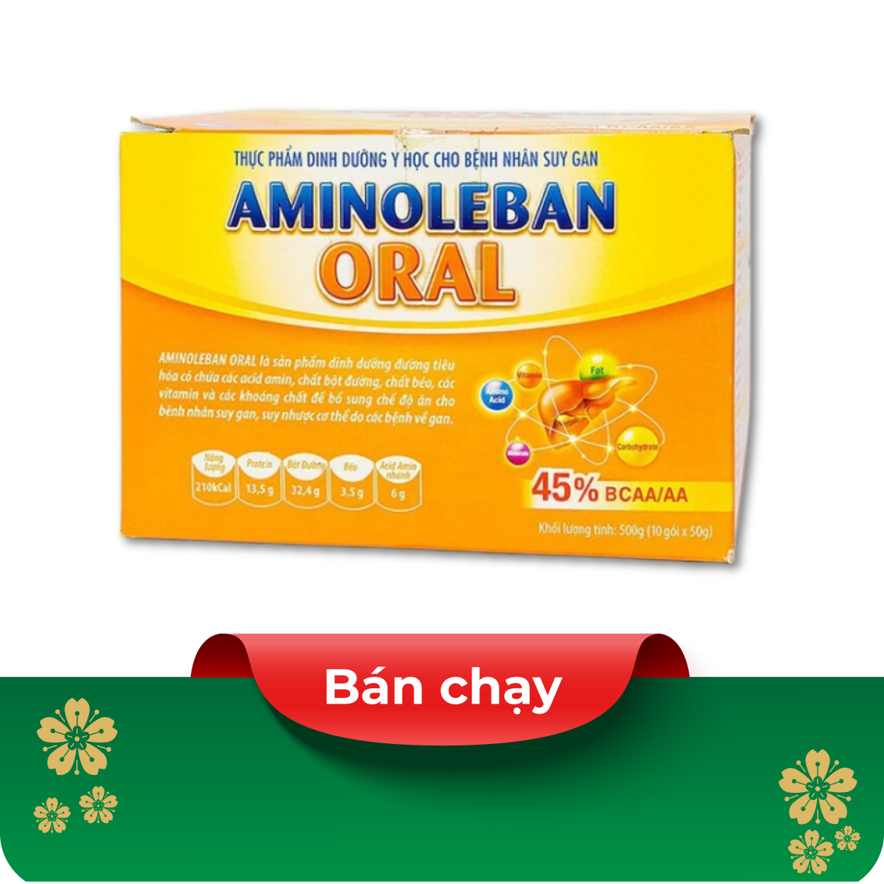 Bột pha Aminoleban Oral hỗ trợ bệnh nhân suy gan (50g x 10 gói)