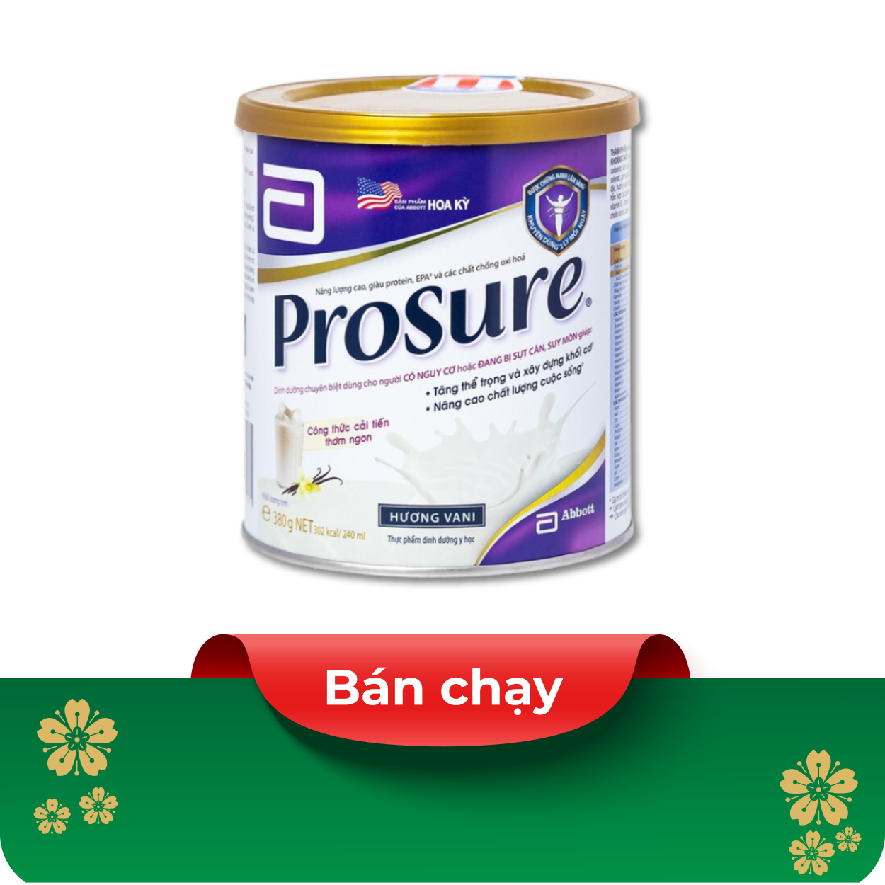 Sữa Abbott Prosure hương vani bổ sung dưỡng chất cho người sụt cân (380g)