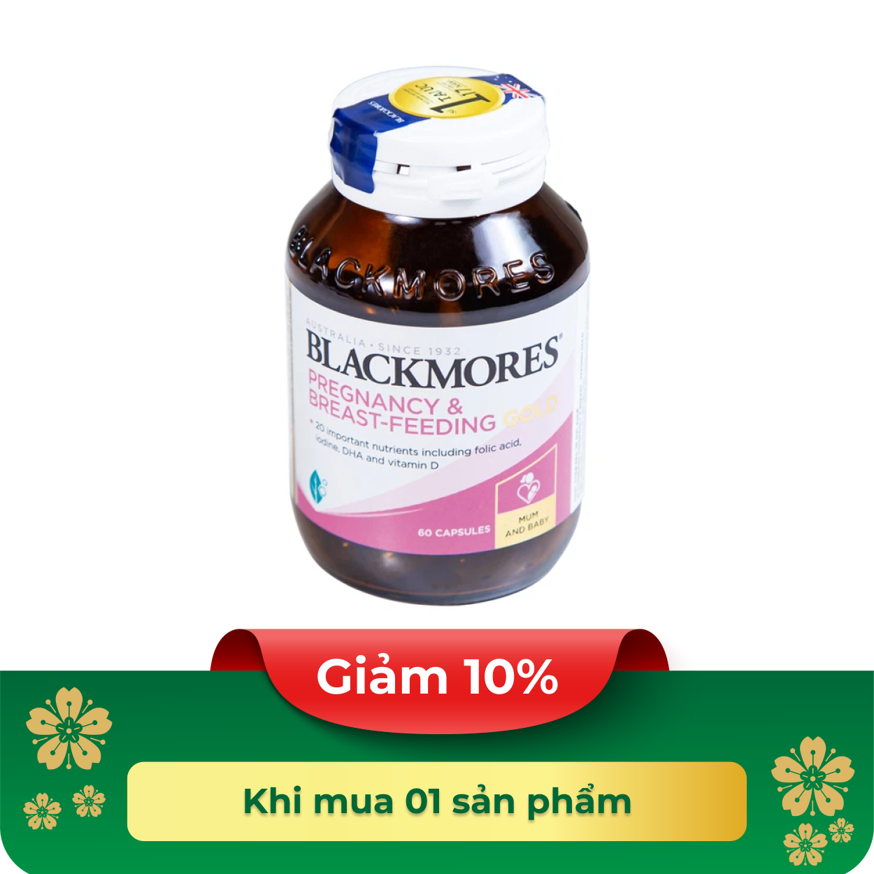 Thực phẩm bảo vệ sức khỏe Blackmores Pregnancy & Breast - Feeding Gold (60 viên)