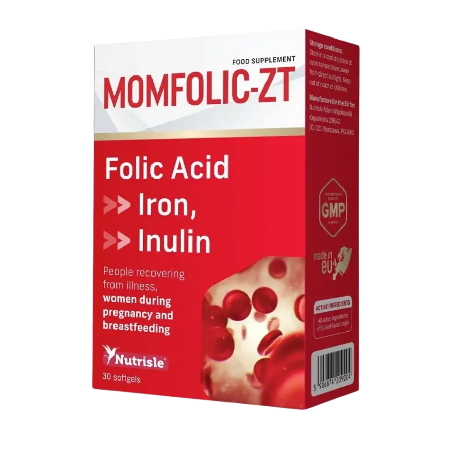 Viên uống MomFolic-ZT bổ sung Sắt và Acid Folic cho phụ nữ mang thai (Hộp 30 viên)