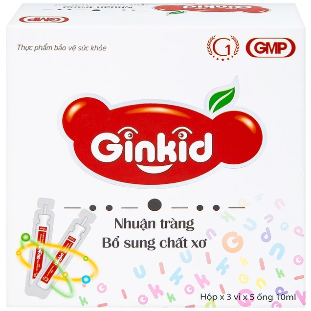 Siro Ginkid GINIC nhuận tràng, bổ sung chất xơ (3 vỉ x 10ml)