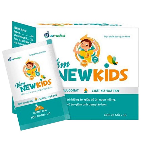 Thực phẩm bảo vệ sức khỏe Kẽm New Kids hỗ trợ tăng cường chức năng tiêu hóa (Hộp 20 gói)