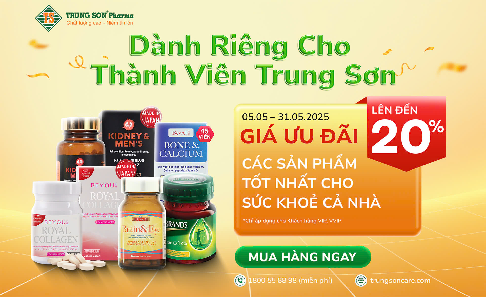 Chương trình khuyến mãi khách hàng thành viên Trung Sơn Pharma tháng 05
