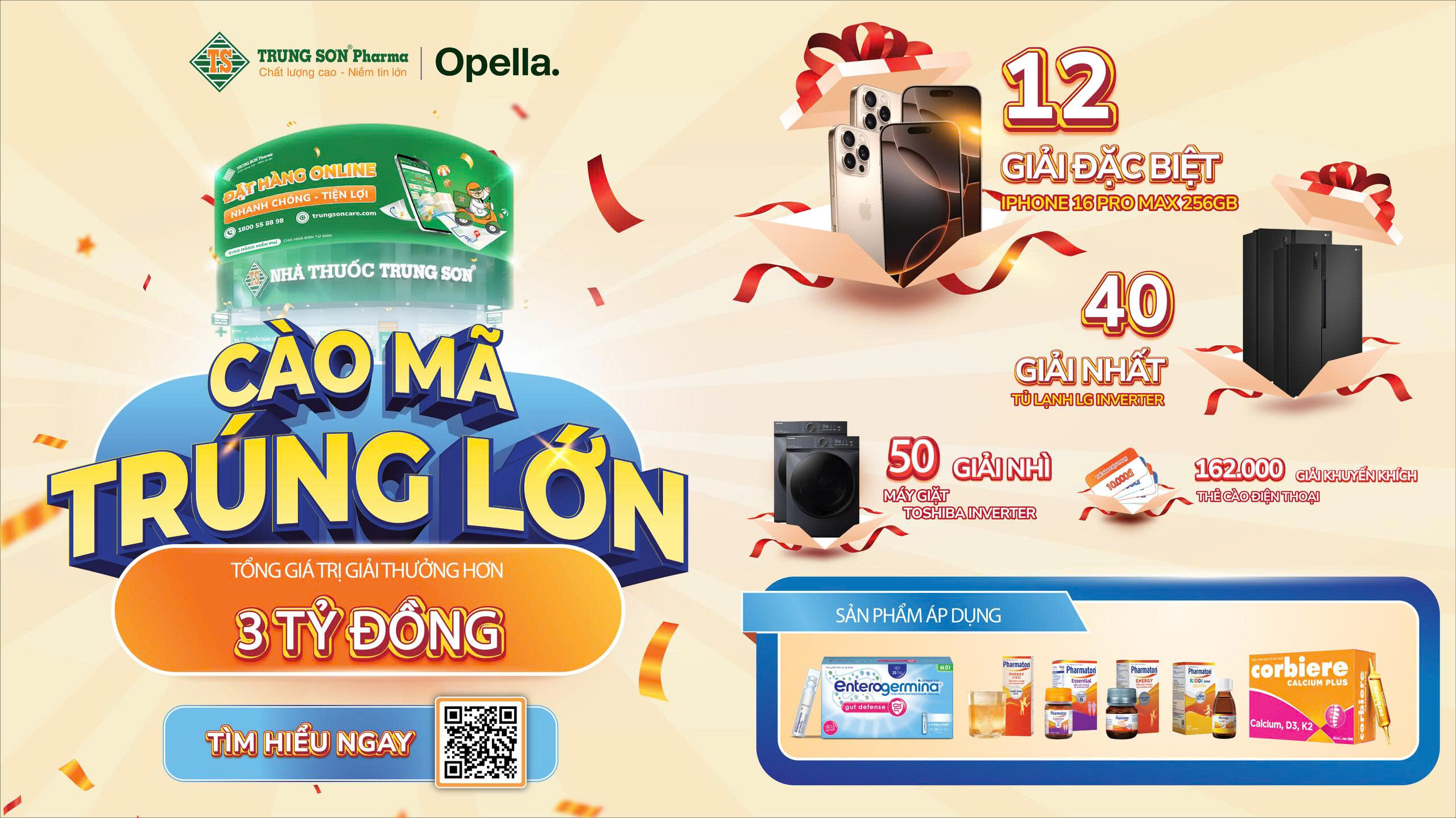 "Cào Mã Trung Sơn" - Quà Khủng Tới 3 Tỷ Đồng Cùng Trung Sơn Pharma & Opella Việt Nam