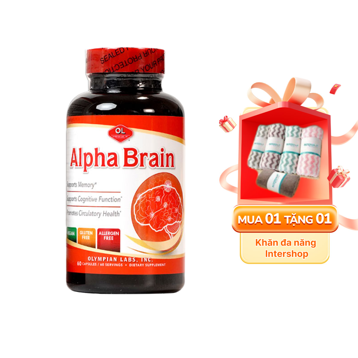 Thực phẩm bảo vệ sức khỏe Alpha Brain - Hỗ trợ tăng tuần hoàn máu (60 viên)