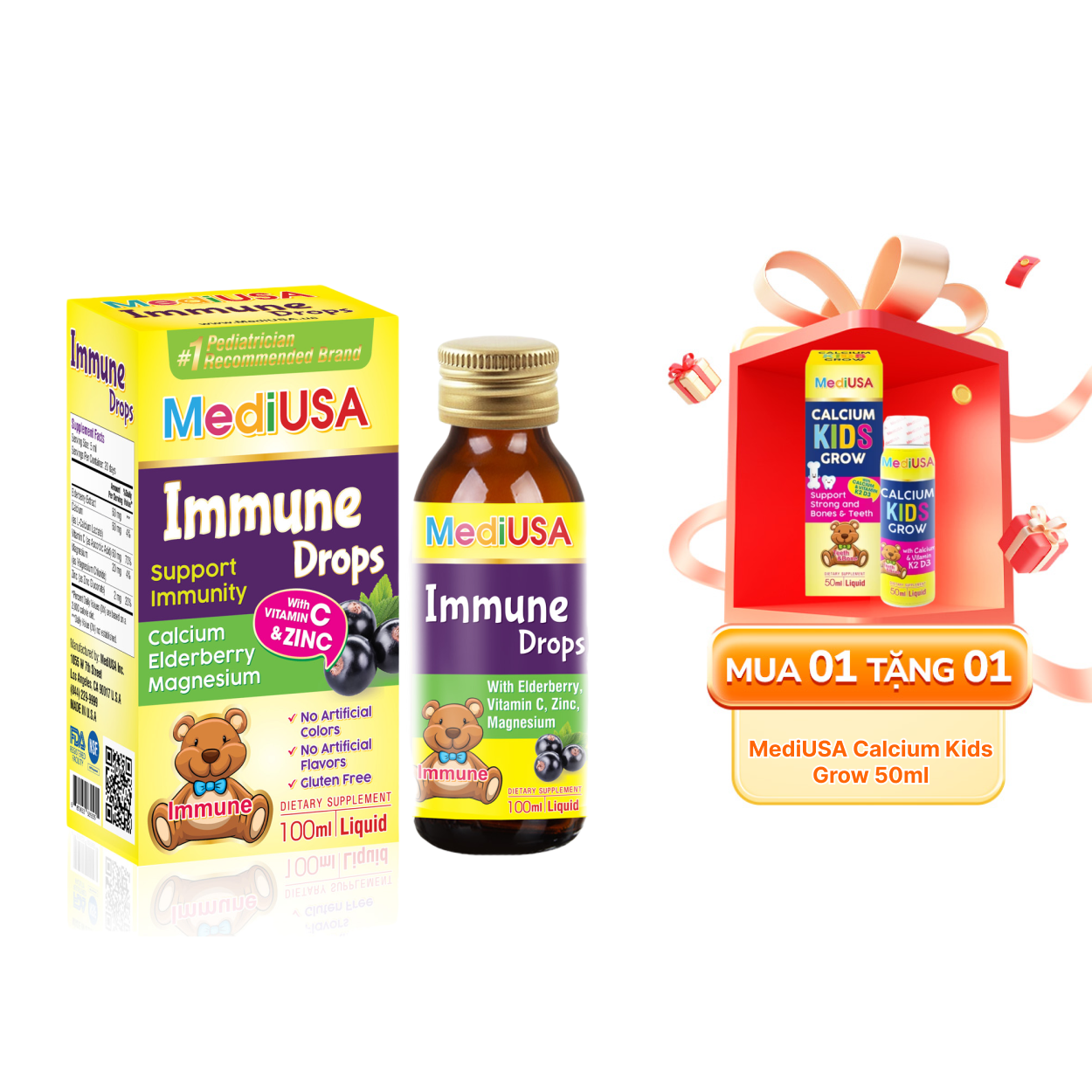 Thực phẩm bảo vệ sức khỏe MediUSA Immune Drops (100mL)