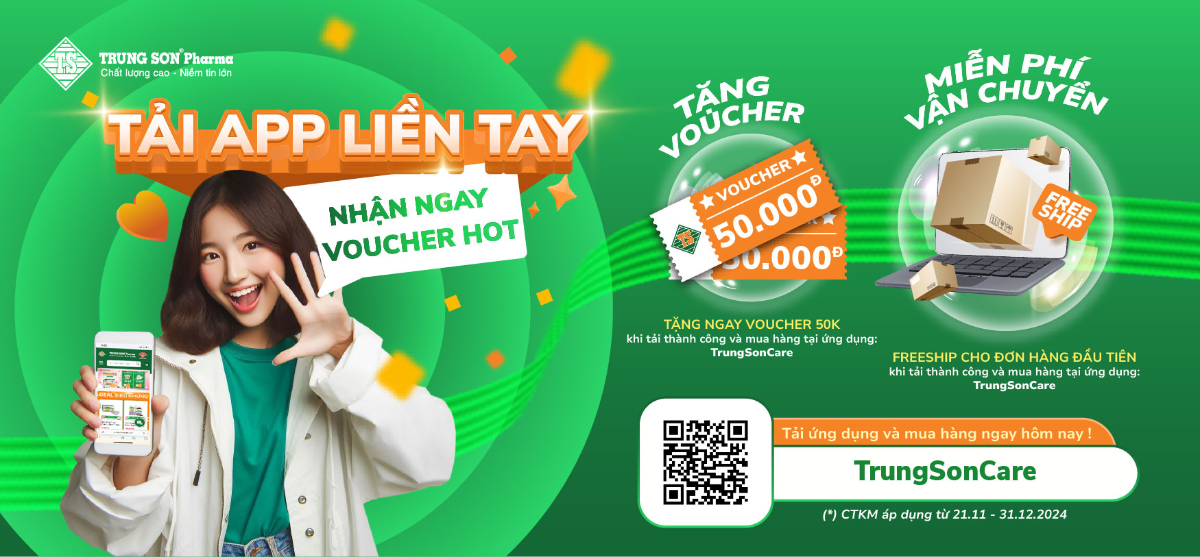 Banner tải app nhận voucher