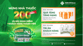Mừng Nhà Thuốc 200 - Ưu đãi dành riêng cho khách hàng thành viên Mừng Nhà Thuốc 200 - Ưu đãi dành riêng cho khách hàng thành viên