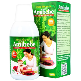 Nước tắm trẻ em Amibebe hỗ trợ điều trị rôm sẩy, mụn nhọt, lở ngứa (250ml)