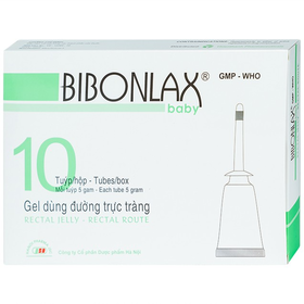 Gel dùng đường trực tràng Bibonlax Baby điều trị táo bón (10 tuýp x 5g)