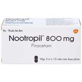 Thuốc Nootropil 800mg GSK điều trị hội chứng tâm thần (3 vỉ x 15 viên)