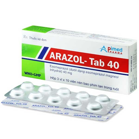 Thuốc ARAZOL Tab 40 điều trị trào ngược dạ dày - thực quản (3 vỉ x 10 viên)