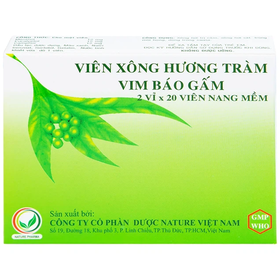 Viên xông Hương Tràm Vim Báo Gấm hỗ trợ điều trị cảm cúm, sát trùng mũi, họng (40 viên)