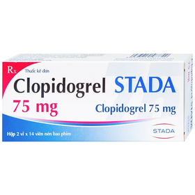 Thuốc Clopidogrel Stada 75mg chống kết tập tiểu cầu,giảm nguy cơ bệnh tim và đột quỵ (2 vỉ x 14 viên)