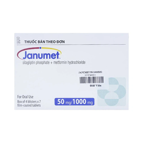 Thuốc Janumet 50mg/1000mg Merck điều trị đái tháo đường type 2 (4 vỉ x 7 viên)