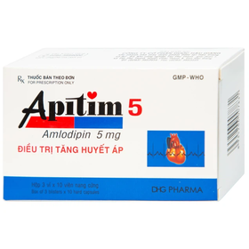 Thuốc Apitim 5mg DHG điều trị tăng huyết áp (3 vỉ x 10 viên)