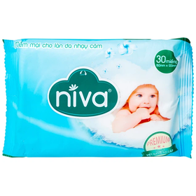 Khăn ướt Niva Baby mềm mại cho làn da nhạy cảm ( 30 miếng)