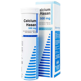 Thuốc sủi Calcium Hasan 500mg phòng và hỗ trợ điều trị loãng xương (20 viên)