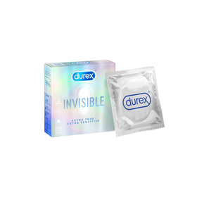 Bao cao su Durex Invisible Extra Thin siêu mỏng, tăng cảm xúc ( 3 cái)