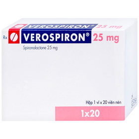 Thuốc Verospiron 25mg trị phù, tăng huyết áp (1 vỉ x 20 viên)