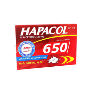 Thuốc Hapacol 650 hỗ trợ giảm đau, hạ sốt (10 vỉ x 5 viên)