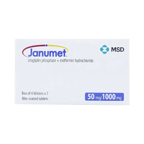 Thuốc Janumet 50mg/1000mg Merck điều trị đái tháo đường type 2 (4 vỉ x 7 viên)