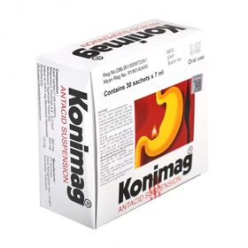 Gel uống Konimag giảm triệu chứng khó chịu ở dạ dày ( Hộp 30 gói x 7ml)