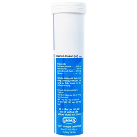 Thuốc sủi Calcium Hasan 500mg phòng và hỗ trợ điều trị loãng xương (20 viên)