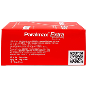 Thuốc Paralmax Extra giảm đau, hạ sốt (15 vỉ x 12 viên)