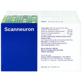 Thuốc Scanneuron hỗ trợ điều trị các rối loạn về hệ thần kinh (Hộp 10 vỉ x 10 viên)