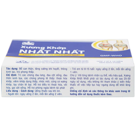 Thuốc Xương Khớp Nhất Nhất trị đau thần kinh tọa, thoái hóa khớp (2 vỉ x 10 viên)