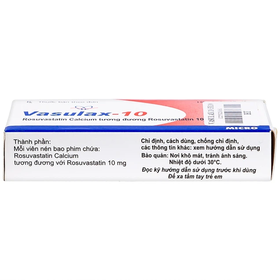 Thuốc Vasulax-10mg Micro điều trị rối loạn lipid máu (3 vỉ x 10 viên)