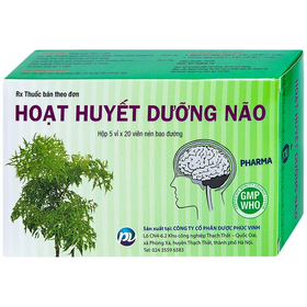 Thuốc Hoạt Huyết Dưỡng Não Phúc Vinh hỗ trợ điều trị thiểu năng tuần hoàn não (5 vỉ x 20 viên )
