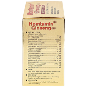 Thuốc Homtamin Ginseng cung cấp vitamin và muối khoáng (60 viên)