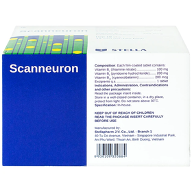 Thuốc Scanneuron hỗ trợ điều trị các rối loạn về hệ thần kinh (Hộp 10 vỉ x 10 viên)