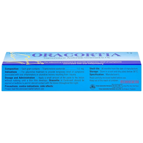 Thuốc Oracortia 0.1% trị viêm khoang miệng, loét do chấn thương (5g)