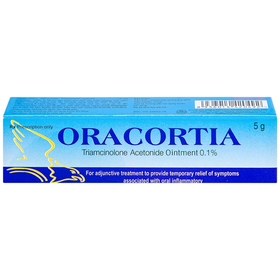 Thuốc Oracortia 0.1% trị viêm khoang miệng, loét do chấn thương (5g)