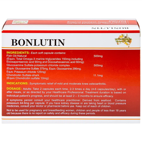 Thuốc Bonlutin giảm triệu chứng của thoái hóa khớp gối nhẹ và trung bình (4 vỉ x 15 viên)