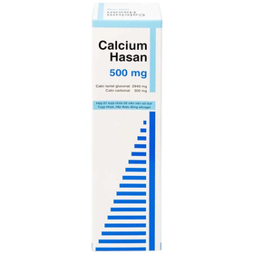 Thuốc sủi Calcium Hasan 500mg phòng và hỗ trợ điều trị loãng xương (20 viên)