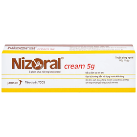 Thuốc Nizoral Cream trị nhiễm nấm ngoài da, viêm da tiết bã (5g)